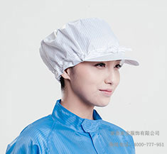 白色抽绳款防静电小工帽